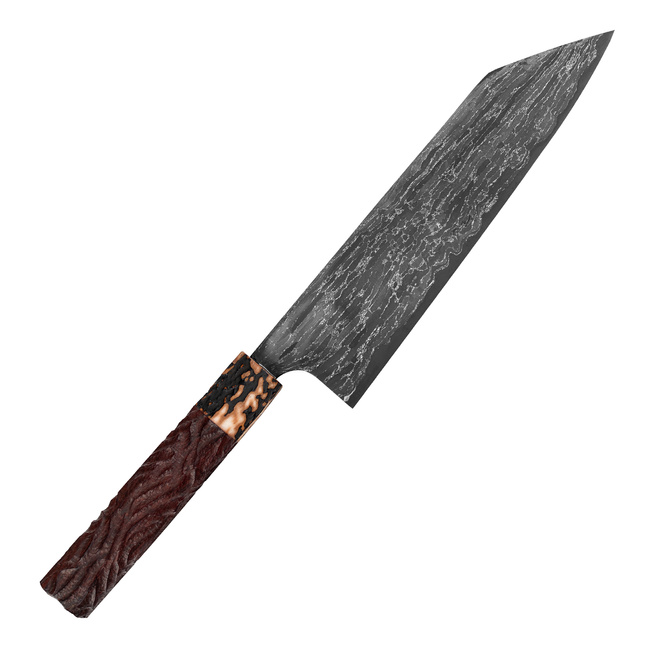 Naoki Mazaki Hon-Sanmai Aogami Super/Iron Wootz Damascus Nóż Kiritsuke Gyuto 21 cm