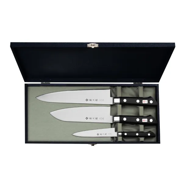 Tojiro DP3 Zestaw Nóż Uniwersalny 12 cm + Santoku 17 cm + Szefa kuchni 21 cm